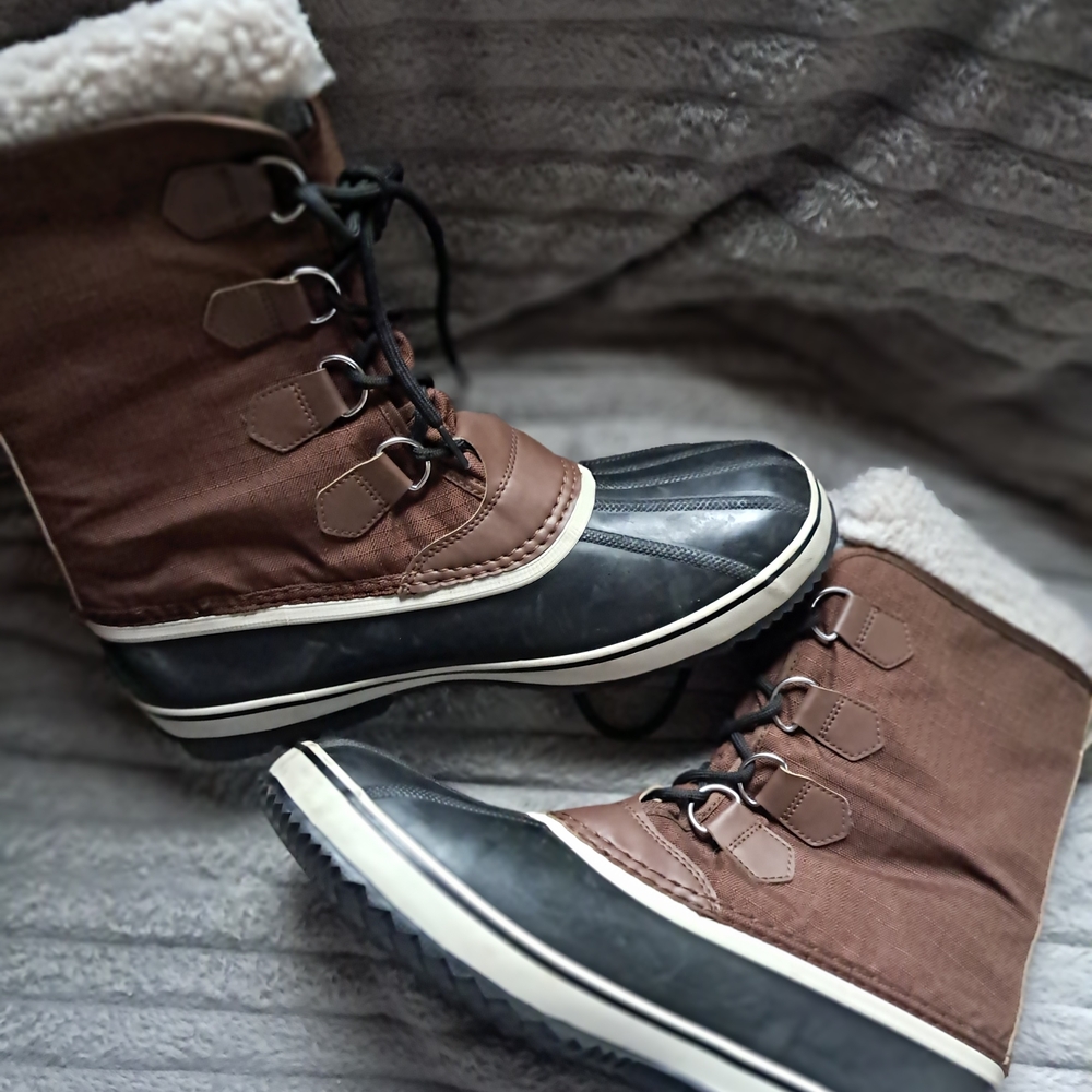 Sorel 1964 PAC Nylon Men's Black and Brown Snow Boots